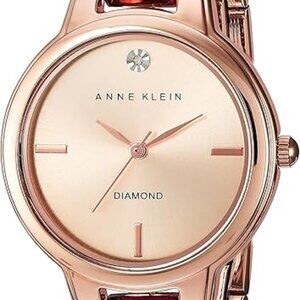 Anne Klein Women's Genuine Diamond Dial Bangle Watch